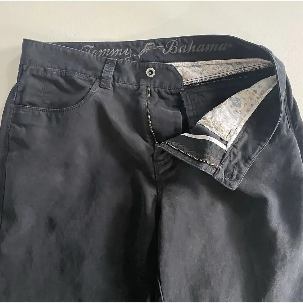 Tommy Bahama Pants Mens 32 Dark Gray Casual Comfort Relaxed Fit Chino Jeans
